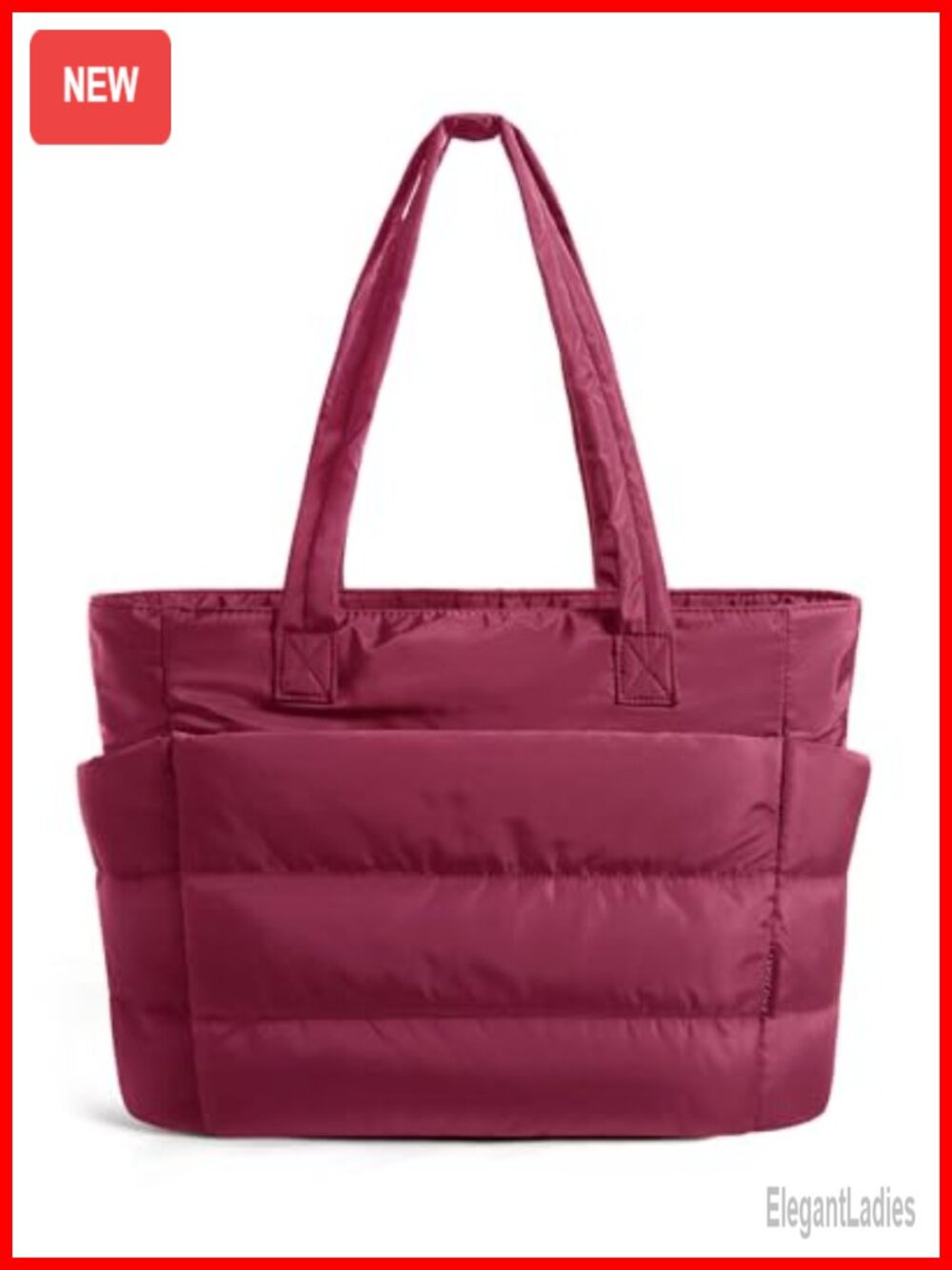 BAGSMART Puffy Tote Bag for Women Lightweight Work Handbag 15.6 inch Laptop